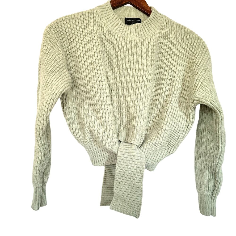 White Fox Knitted Cropped Pull-over Sweater Size XS/S